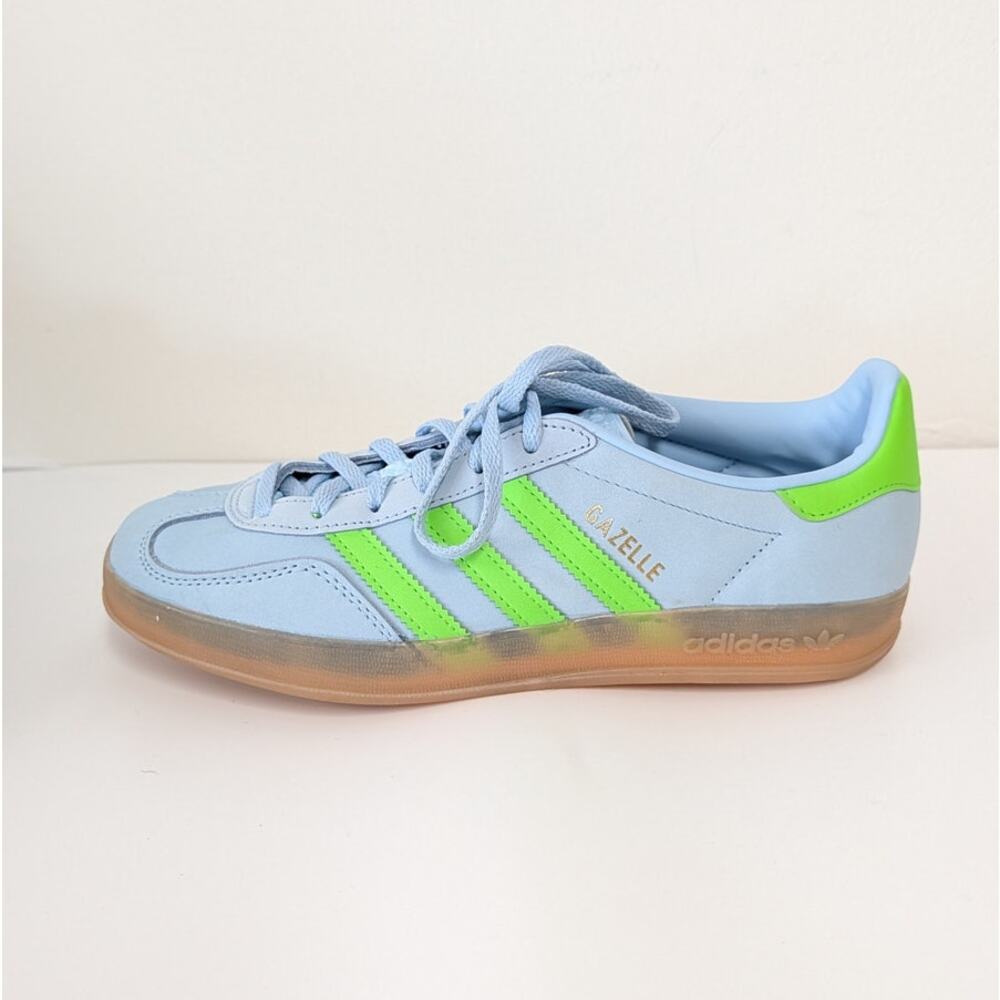 Adidas Originals Gazelle Indoor Sneaker JI1372 Womens 7 Clear Sky Nubuck Low Top - Picture 4 of 7